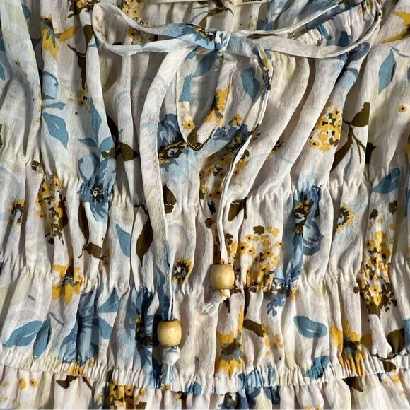 Liberty Love Womens Smocked Milkmaid Dress Size M Floral Cottage Prairie Boho - Picture 4 of 9